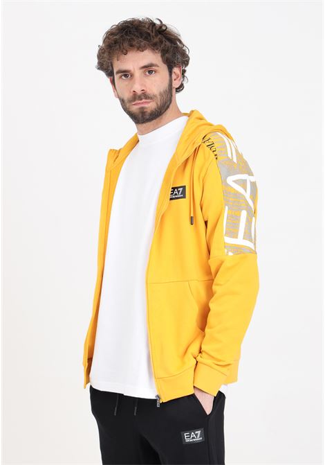 Yellow Graphic Series men's hooded sweatshirt in cotton EA7 | Hoodie | 3DPM74PJEQZ1680