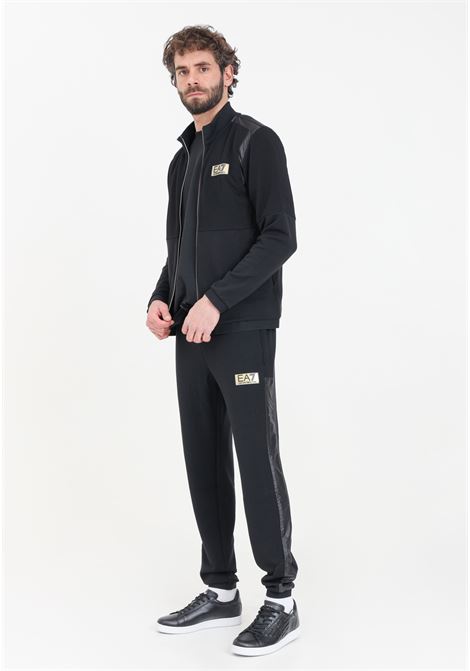 Gold label men's black trousers in technical fabric EA7 | 3DPP61PJUZZ1200