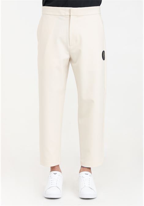 Beige Soccer men's trousers in technical fabric EA7 | Pants | 3DPP72PNFRZ1946