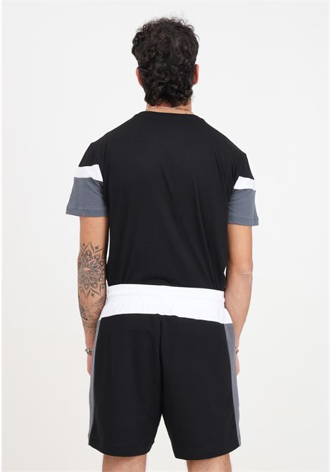 Shorts da uomo nero con stampa logo sul lato EA7 | Shorts | 3DPS58PJLIZ1200