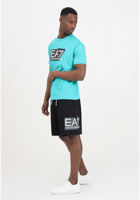 Black men's shorts with Visibility logo print EA7 | 3DPS63PJ05Z1200