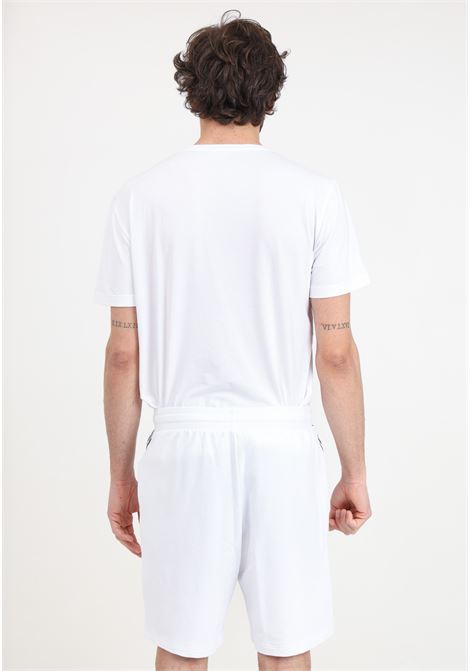 Shorts da uomo bianchi con stampa logo laterale EA7 | Shorts | 3DPS66PJLIZ1100