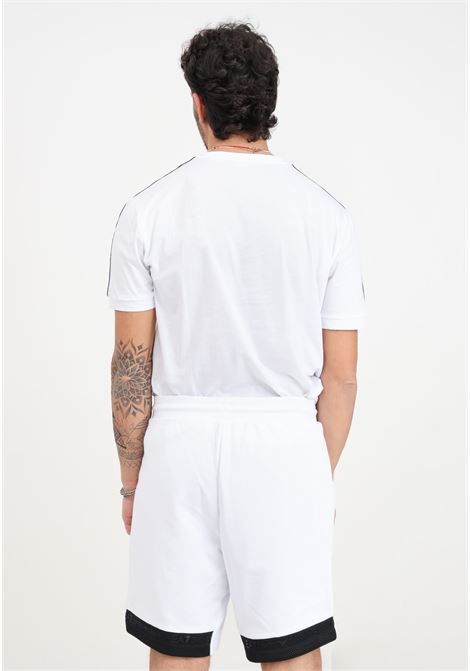 Shorts da uomo bianchi con dettagli logo tape EA7 | 3DPS73PJEQZ1100
