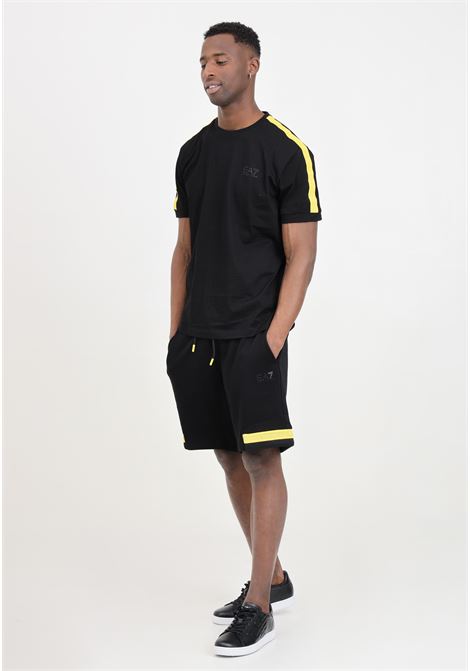 Black men's shorts with logo tape details EA7 | 3DPS73PJEQZ1200