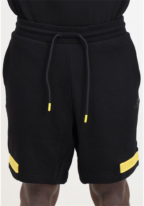 Shorts da uomo neri con dettagli logo tape EA7 | Shorts | 3DPS73PJEQZ1200