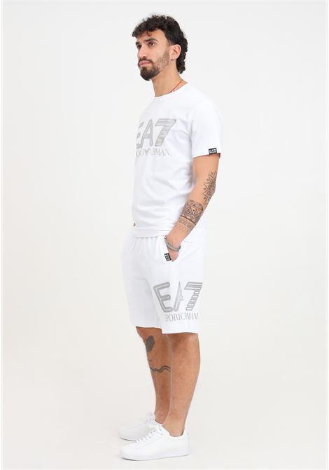 Logo Series white men's shorts EA7 | 3DPS76PJSHZ1100