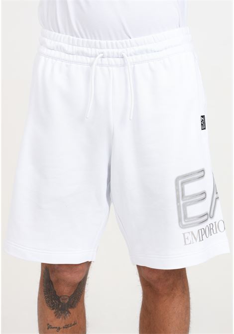 Shorts da uomo bianchi Logo Series EA7 | 3DPS76PJSHZ1100