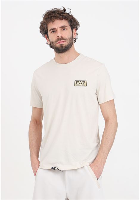 Gold label beige men's t-shirt EA7 | 3DPT07PJM9Z1946