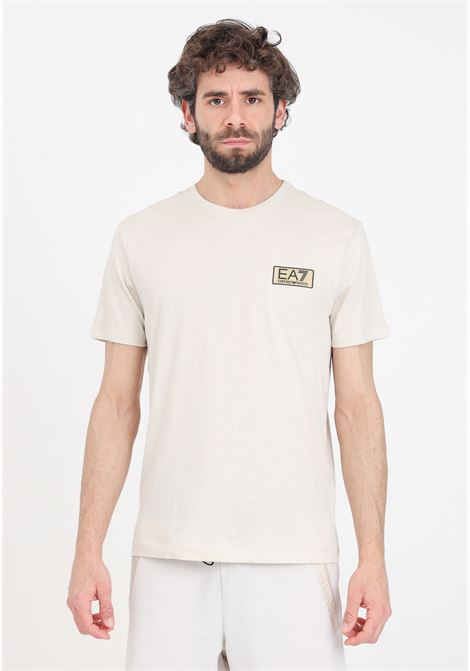 Gold label beige men's t-shirt EA7 | 3DPT07PJM9Z1946