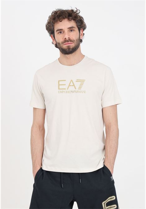 T-shirt da uomo beige gold label EA7 | T-shirt | 3DPT08PJM9Z1946