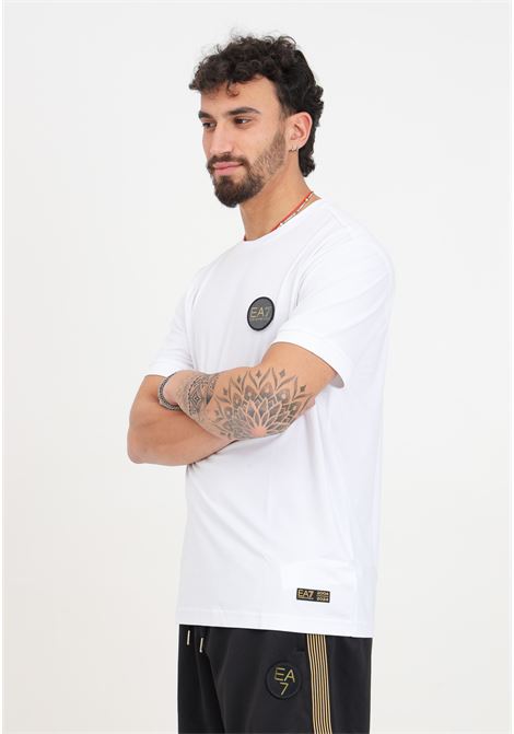 T-shirt da uomo bianca Soccer EA7 | T-shirt | 3DPT31PJRGZ1100