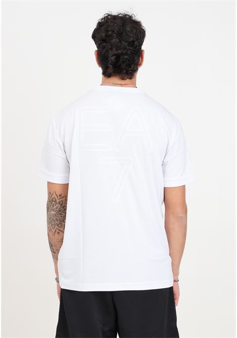 T-shirt da uomo bianca Soccer EA7 | T-shirt | 3DPT31PJRGZ1100