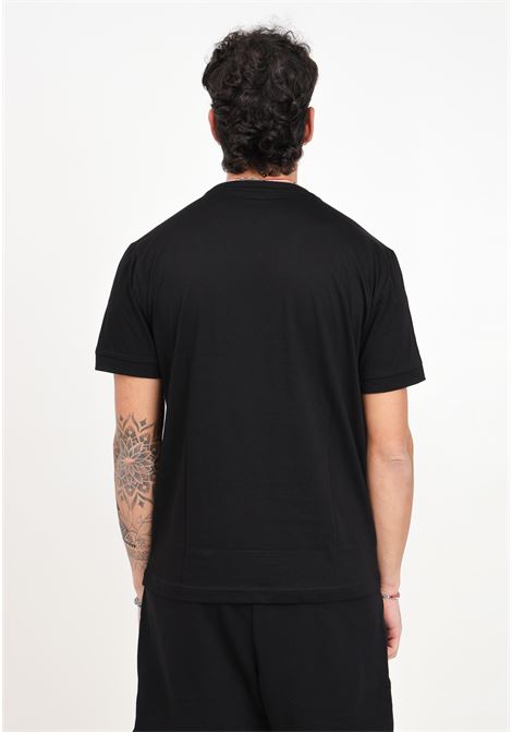 Black men's T-shirt with rubberized tape detail on the sleeves EA7 | 3DPT35PJ02Z0200