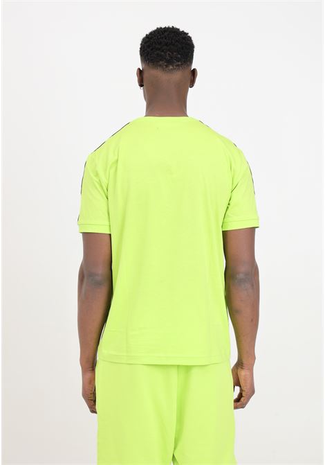 T-shirt da uomo giallo fluo con dettaglio nastro gommato sulle maniche EA7 | 3DPT35PJ02Z1873