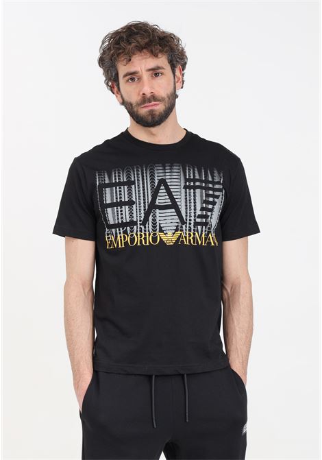 T-shirt da uomo nera con stampa sul davanti Graphic Series EA7 | 3DPT44PJ02Z1200
