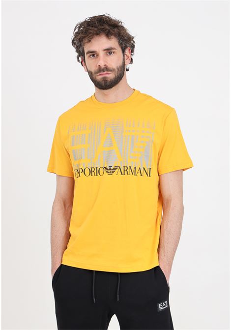 Yellow men's t-shirt with Graphic Series print on the front EA7 | T-shirt | 3DPT44PJ02Z1680