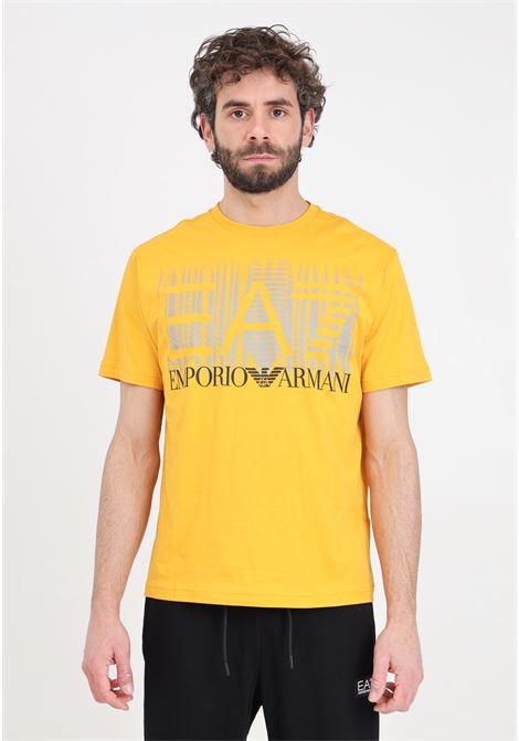 T-shirt da uomo gialla con stampa sul davanti Graphic Series EA7 | 3DPT44PJ02Z1680