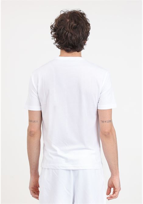 T-shirt da uomo Visibility bianca stampa logo in nero e grigio sul davanti EA7 | T-shirt | 3DPT81PJM9Z1100
