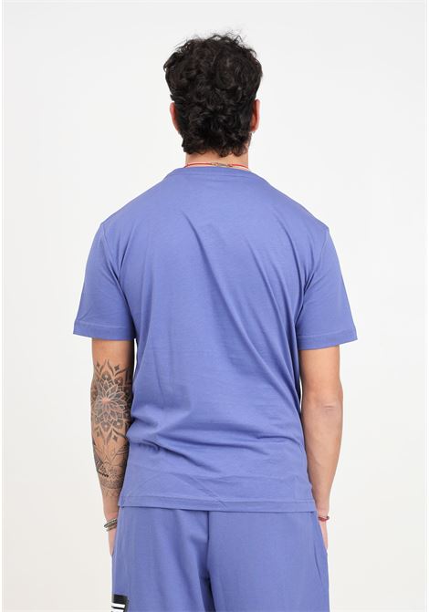 T-shirt da uomo Visibility blu stampa logo in nero e bianco sul davanti EA7 | 3DPT81PJM9Z1557
