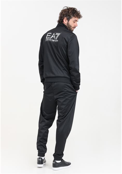 Black men's tracksuit with logo print EA7 | 3DPV76PJHEZ1200