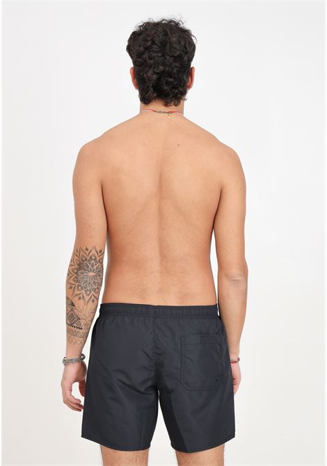 Shorts mare nero da uomo con stampa logo laterale EA7 | Beachwear | 902035CC72000120