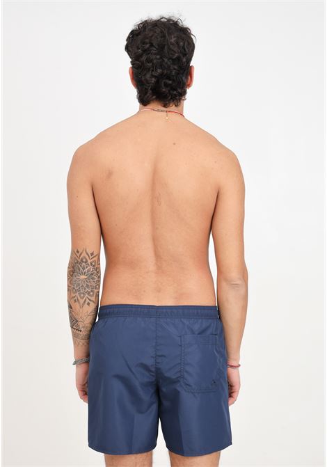 Shorts mare blu da uomo con stampa logo laterale EA7 | Beachwear | 902035CC72006935