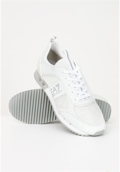 White men's sneakers with gray inserts EA7 | X8X027XK05000175
