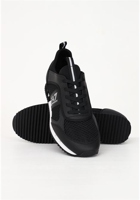 Black men's sneakers with white inserts EA7 | X8X027XK050A120