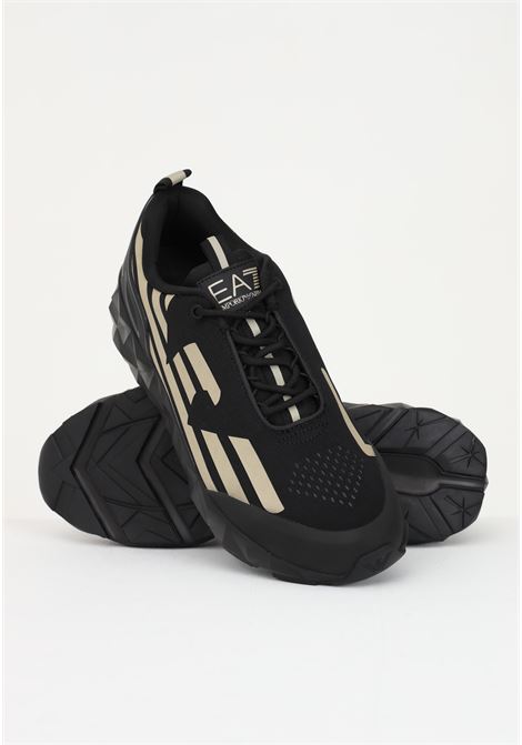 Sneakers da uomo nere con logo dorato EA7 | X8X033XCC52R374