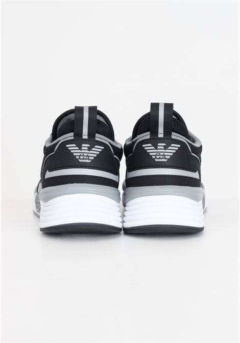 Black men's sneakers with gray details and white logo lettering EA7 | X8X159XK379N763