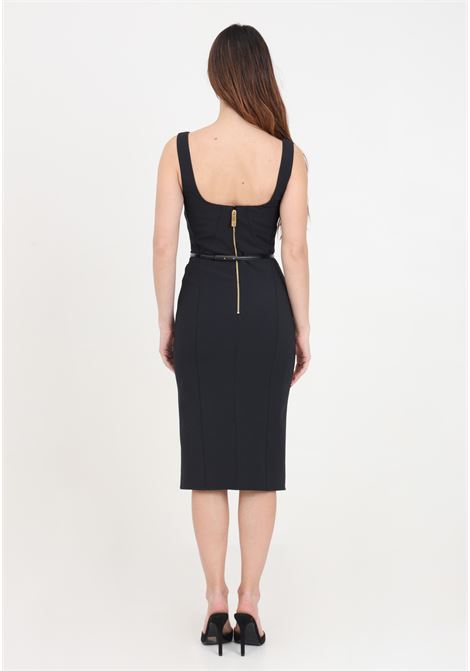Black women's midi dress with straps ELISABETTA FRANCHI | Dresses | AB53841E2110