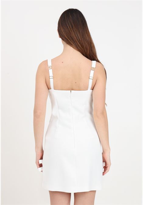 White crepe women's minidress with bows ELISABETTA FRANCHI | Dresses | AB65042E2360