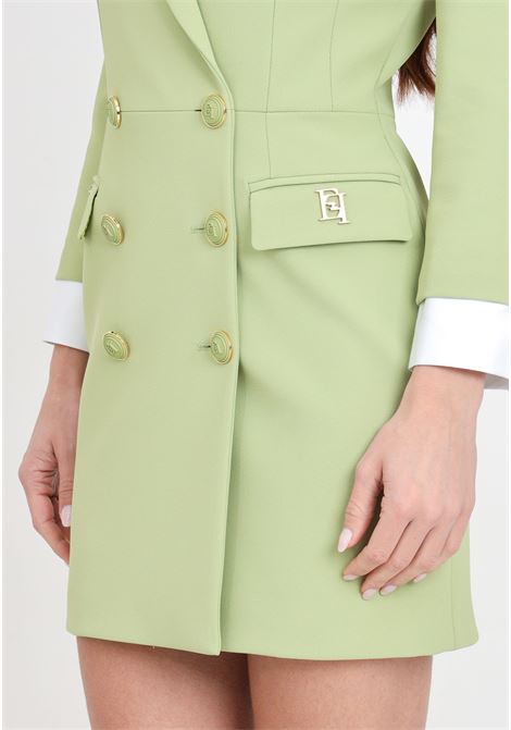 Robe manteau verde pistacchio in crêpe stretch ELISABETTA FRANCHI | Abiti | ABT1041E2105