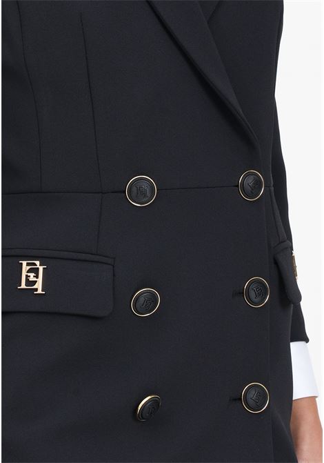 Robe manteau nero in crêpe stretch ELISABETTA FRANCHI | Abiti | ABT1041E2110