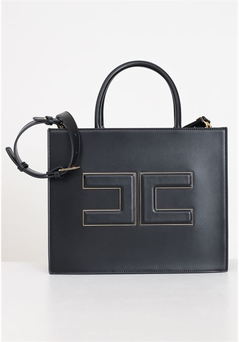 Black women's bag with logo plaque ELISABETTA FRANCHI | Bags | BS16A42E2110