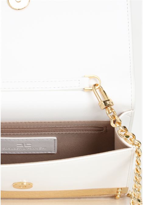 White and gold women's bag with mirror effect metal inserts ELISABETTA FRANCHI | BS57A42E2360