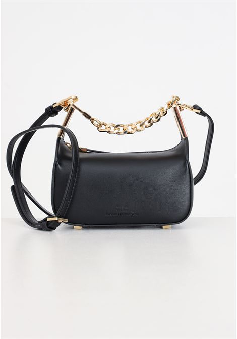 Black women's camera bag with metal clamp ELISABETTA FRANCHI | BS65A42E2110