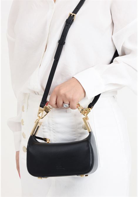 Camera bag da donna nera con morsetto in metallo ELISABETTA FRANCHI | BS65A42E2110