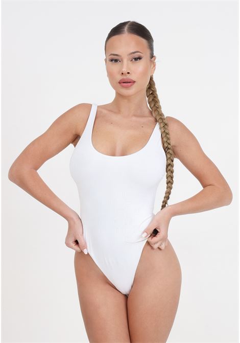 Monokini bianco da donna in lycra con strass ELISABETTA FRANCHI | Beachwear | CS54N41E2100