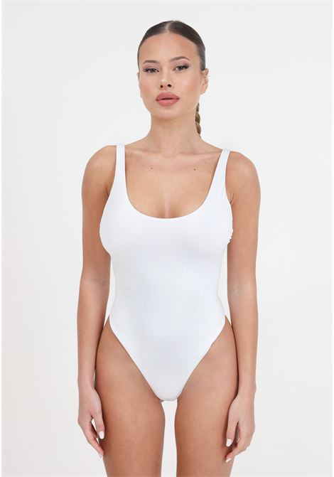 Monokini bianco da donna in lycra con strass ELISABETTA FRANCHI | Beachwear | CS54N41E2100
