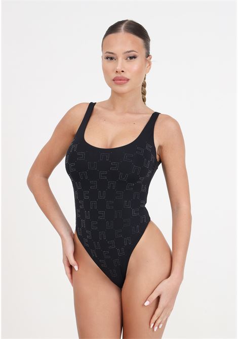 Monokini nero da donna in lycra con strass ELISABETTA FRANCHI | Beachwear | CS54N41E2110