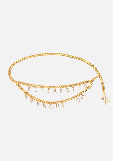 Cintura di catena oro con lettering di strass ELISABETTA FRANCHI | Cinture | CT01A42E2610