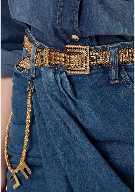 ELISABETTA FRANCHI cintura in catena oro donna con strass ELISABETTA FRANCHI | Cinture | CT11M37E2132