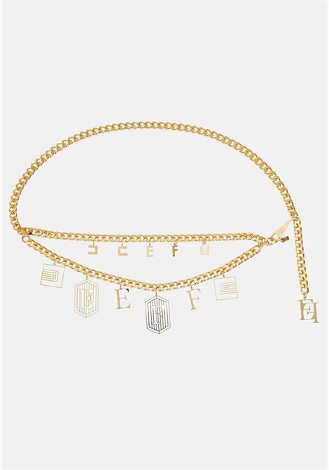 Women's gold chain belt with logo charms ELISABETTA FRANCHI | Belts | CT12A37E2610