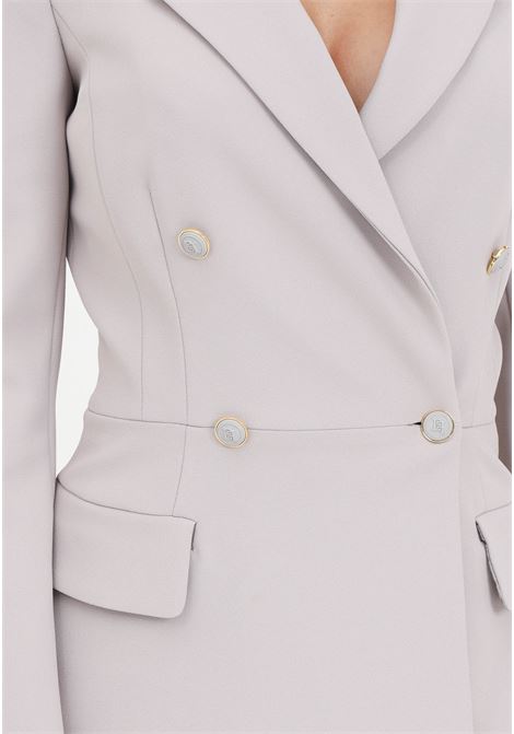 Blazer da donna grigio perla doppiopetto con bottoni ELISABETTA FRANCHI | Giacche | GI07341E2155