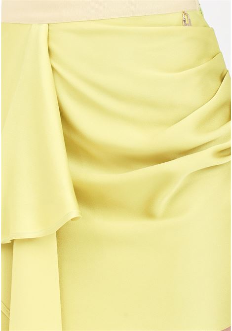 Women's cedar-colored crêpe miniskirt with draping ELISABETTA FRANCHI | GO00942E2271