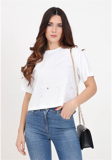 T-shirt donna bianca Oversize With Logo ELISABETTA FRANCHI | T-shirt | MA00141E2270