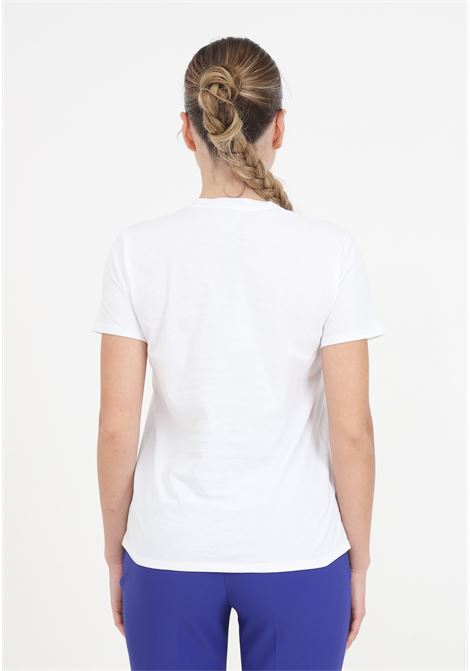 T-shirt da donna bianca con accessorio charms ELISABETTA FRANCHI | T-shirt | MA01141E2270
