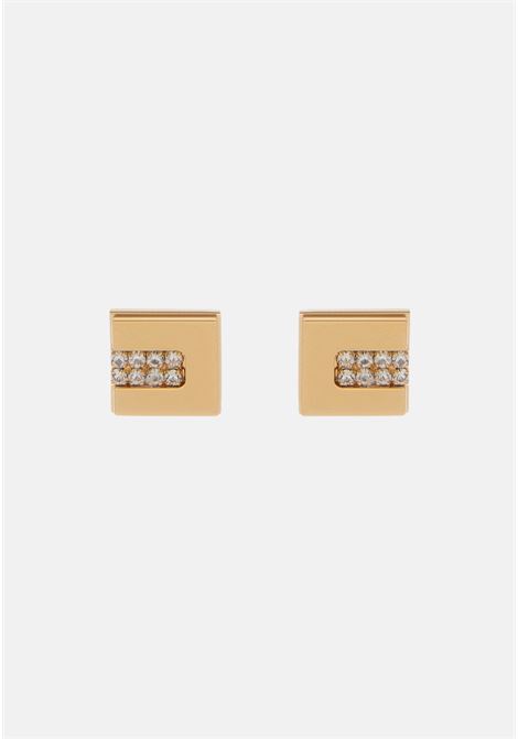 Yellow gold women's stud earrings with set stones ELISABETTA FRANCHI | Bijoux | OR39K41E2U95