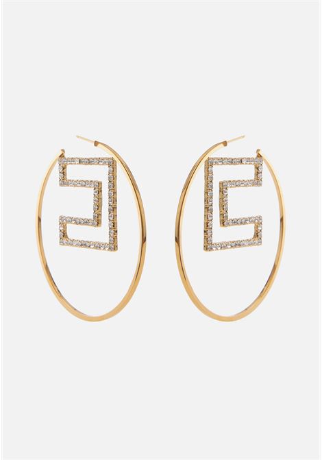 Hoop earrings with rhinestone logo ELISABETTA FRANCHI | Bijoux | OR59M42E2U95